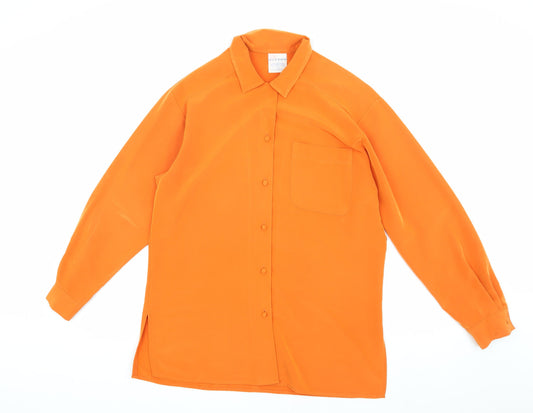 Womens UK Size 12 Alexon Orange Viscose Button-Up