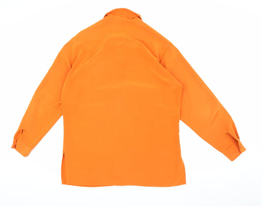 Womens UK Size 12 Alexon Orange Viscose Button-Up