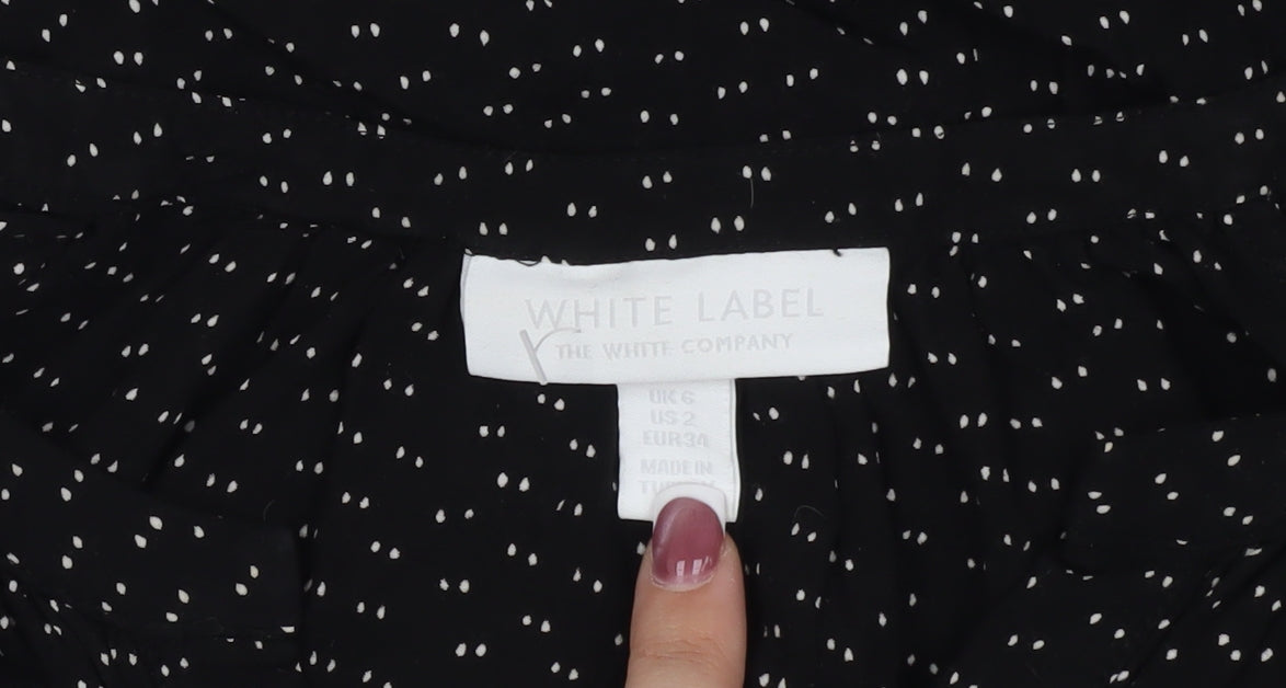 The White Company Women's Black Blouse Size 6, Casual Wear