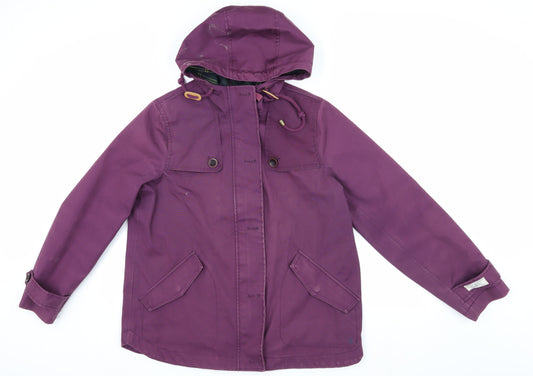 Joules Women's Purple Parka Jacket UK 14