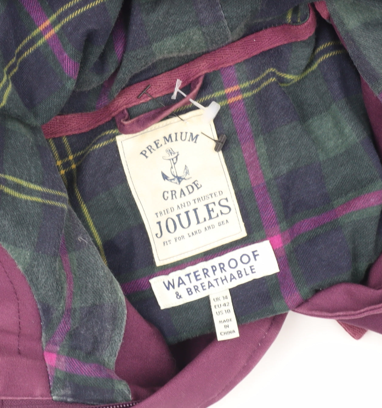Joules Women's Purple Parka Jacket UK 14