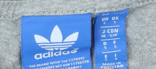 Adidas Grey Unisex T-Shirt Short Sleeve Cotton S