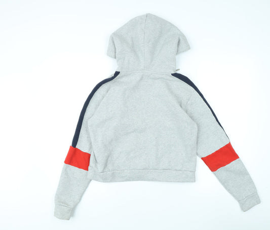 Jack Wills Women's Grey Colourblock Hoodie Size 10