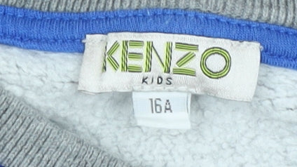 Kenzo Grey Graphic Print Unisex Sweatshirt, Size 16