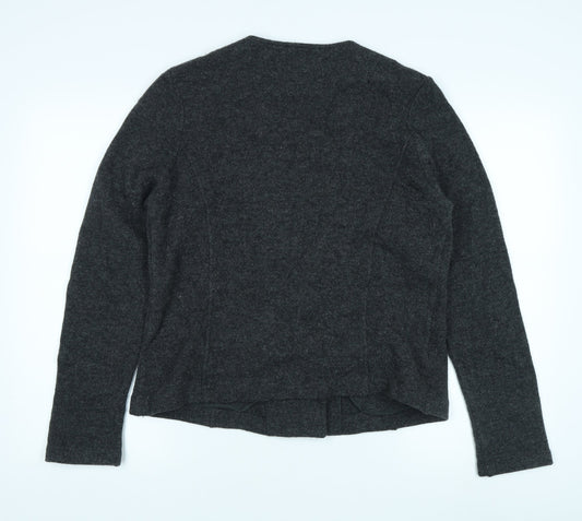 Laura Ashley Women's Grey Wool Biker Jacket Size 14