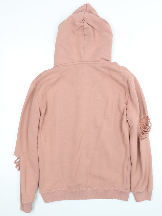 Firetrap Women's Pink Distressed Hoodie XS