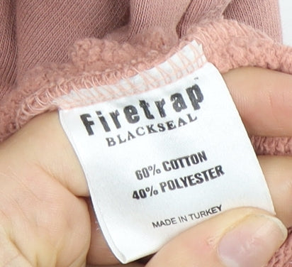 Firetrap Women's Pink Distressed Hoodie XS