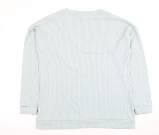 Womens UK Size 12 Patrizia Pepe Blue Cotton Blend T-Shirt