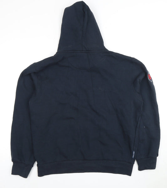 England Men's Blue Embroidered Pullover Hoodie L