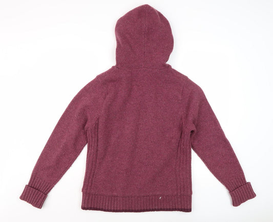 Trespass Women's Red Full Zip Wool Blend Hoodie M