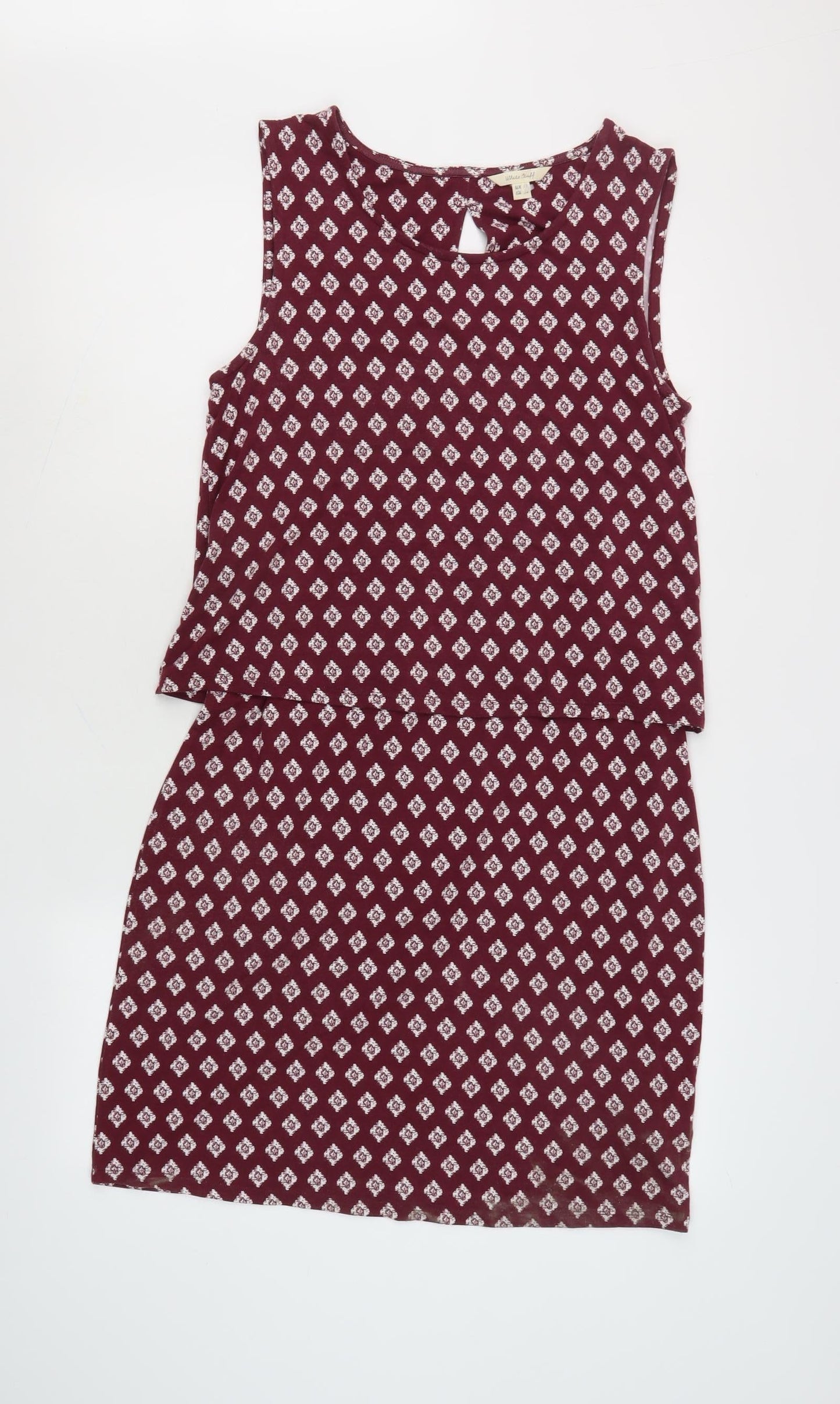 White Stuff Women's Red Geometric Sleeveless Shift Dress