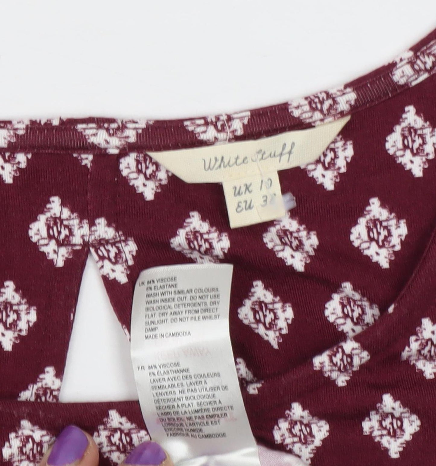 White Stuff Women's Red Geometric Sleeveless Shift Dress