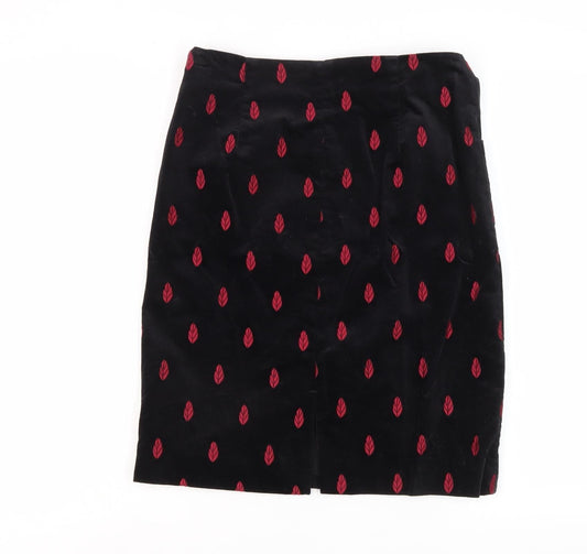 White Stuff Women's Black Floral Pencil Skirt L