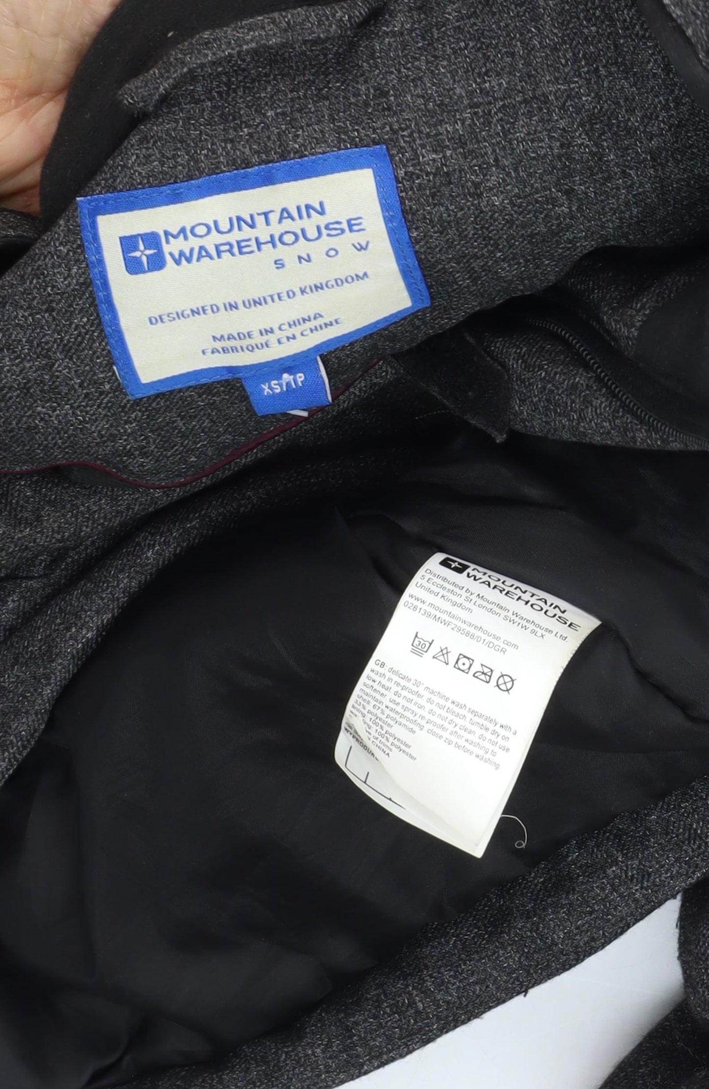 Mountain Warehouse Men's Grey Hooded Parka Jacket XS