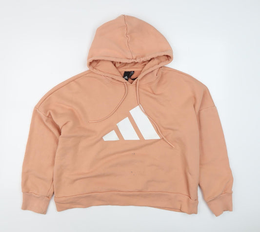 Womens UK M Regular adidas Pink Pullover Hoodie