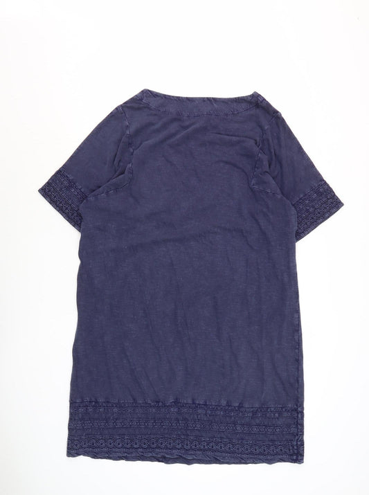 White Stuff Women's Blue Dress Size 14 Short Sleeve