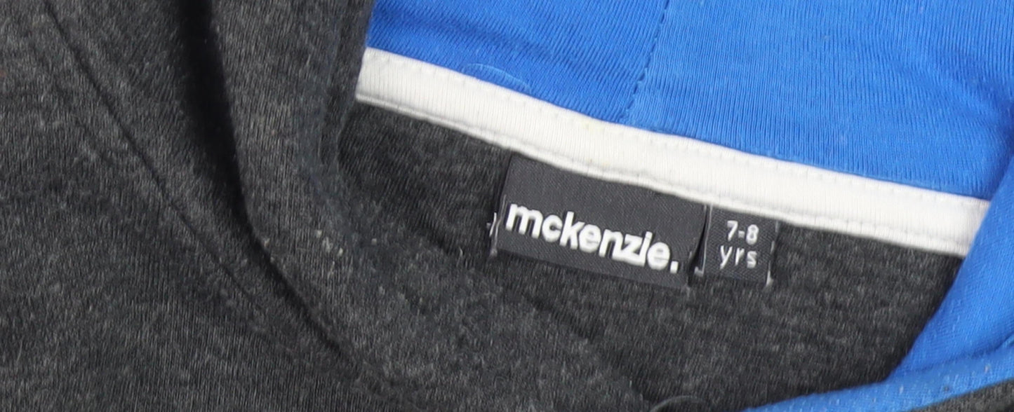McKenzie Boys Grey Pullover Hoodie 7-8 Years, Logo Accent