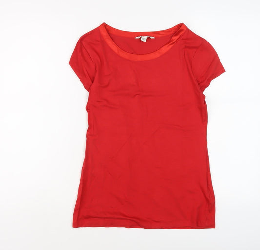 Womens UK Size S Banana Republic Red Cotton Blend T-Shirt