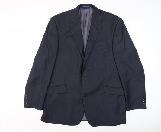 Mens 44 Chest Regular Daniel Hechter Blue Two-Button Blazer