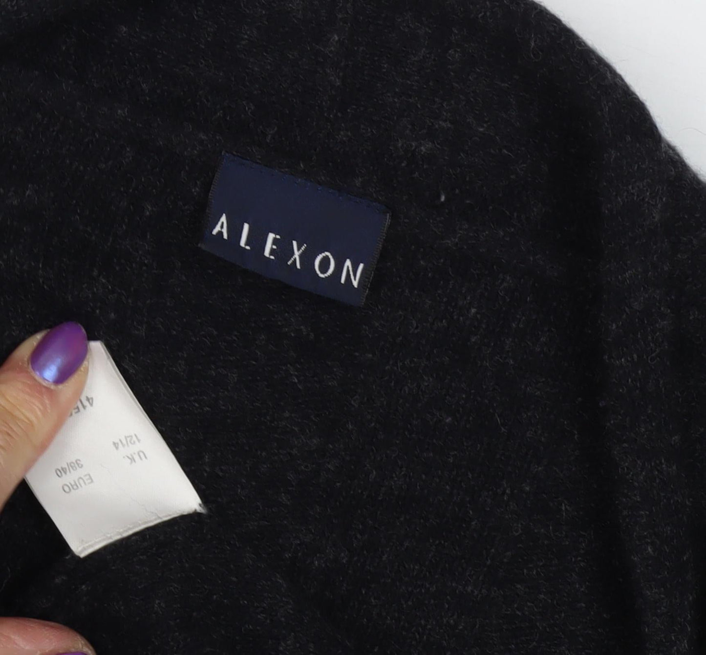 Alexon Women's Black Open Front Cardigan Size 14 Long Sleeve