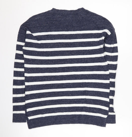 Fat Face Women's Blue Striped Pullover Jumper, Size 6