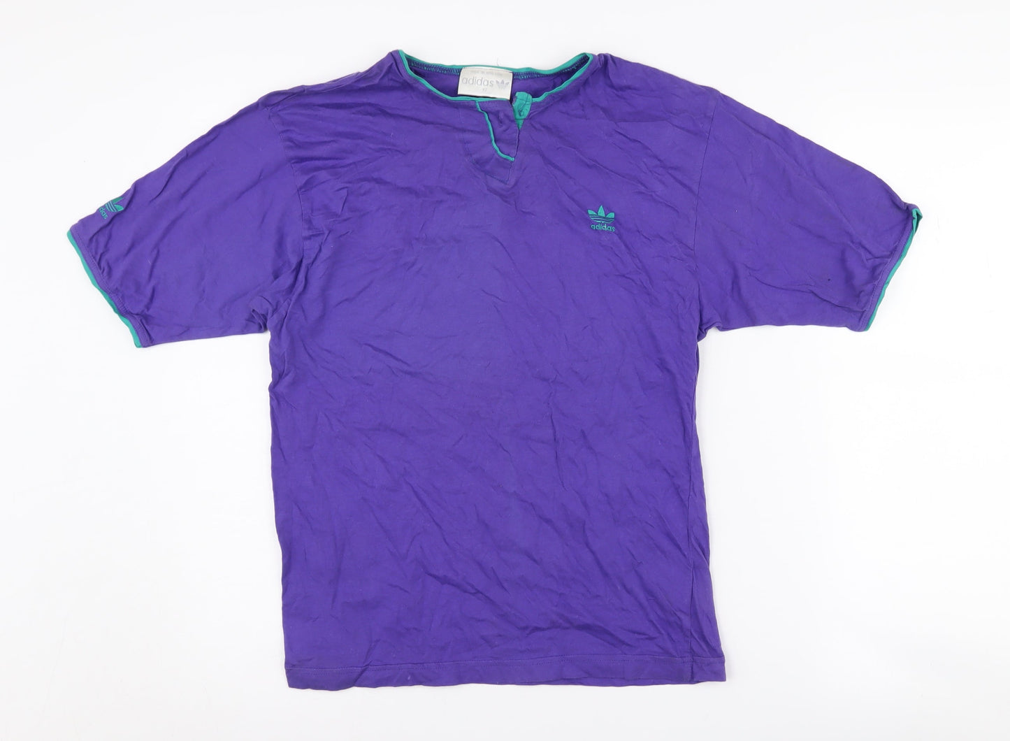 Adidas Unisex Purple Henley T-Shirt Size 12