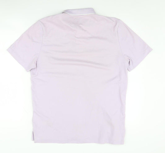 DKNY Men's Purple Polo Shirt, Medium, Short Sleeve