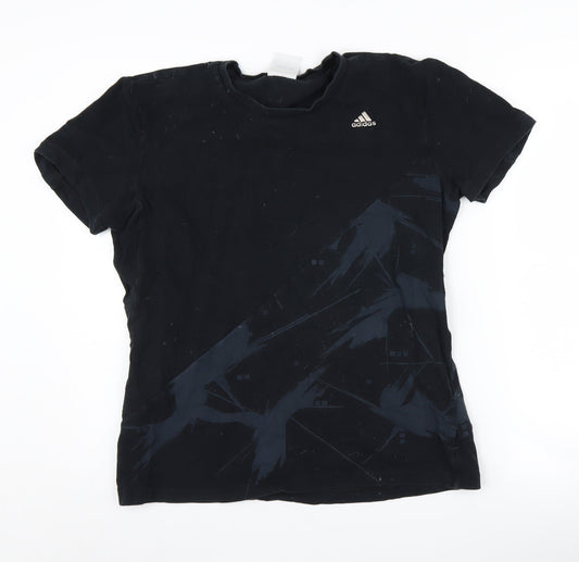 Mens UK Size M adidas Black Cotton Blend T-Shirt