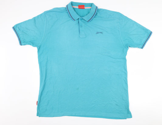 Slazenger Men's 2XL Blue Polo Shirt Short Sleeve