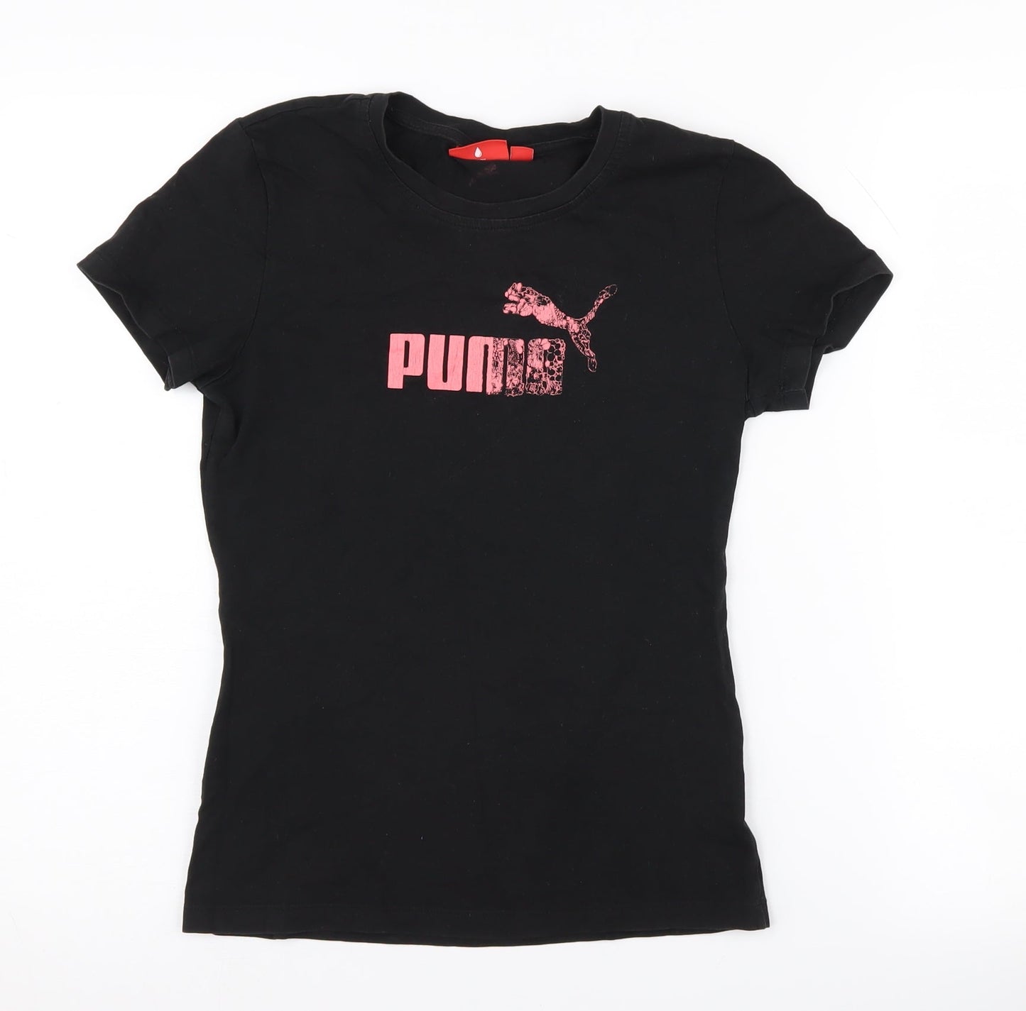 Puma Women's Black T-Shirt, Size 12, Casual Sportswear
