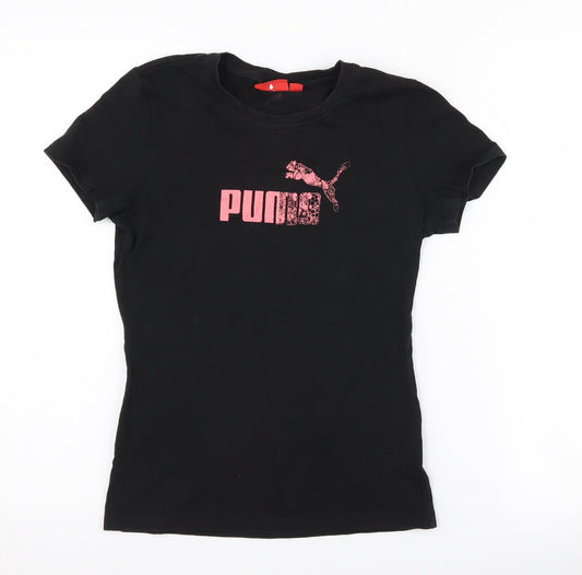 Puma Women's Black T-Shirt, Size 12, Casual Sportswear