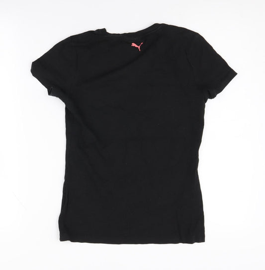 Puma Women's Black T-Shirt, Size 12, Casual Sportswear