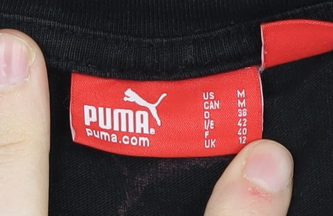 Puma Women's Black T-Shirt, Size 12, Casual Sportswear