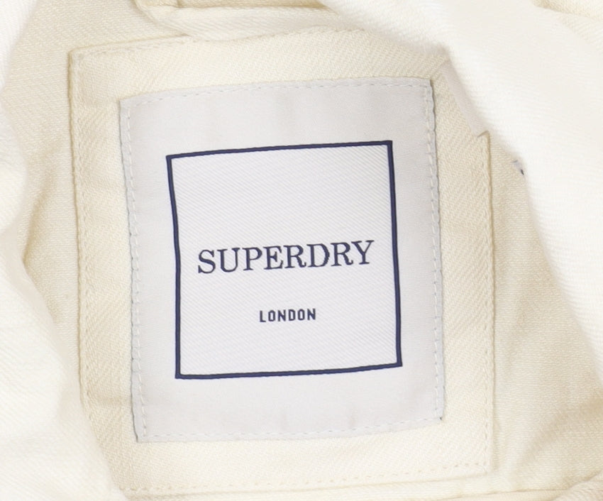 Superdry Women's Ivory Cotton Mid-Length Jacket