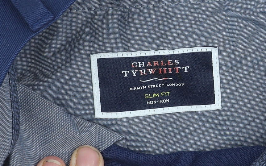 Charles Tyrwhitt Men’s Blue Slim Fit Trousers 34W