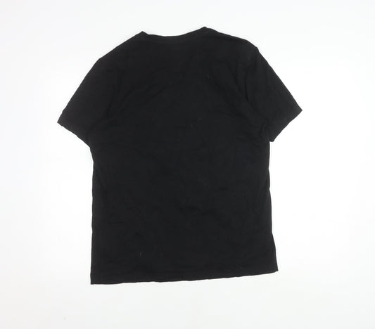 Reebok Men's Black Medium Cotton T-Shirt