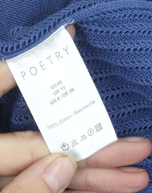 Poetry Women's Blue Knit Jumper Size 12