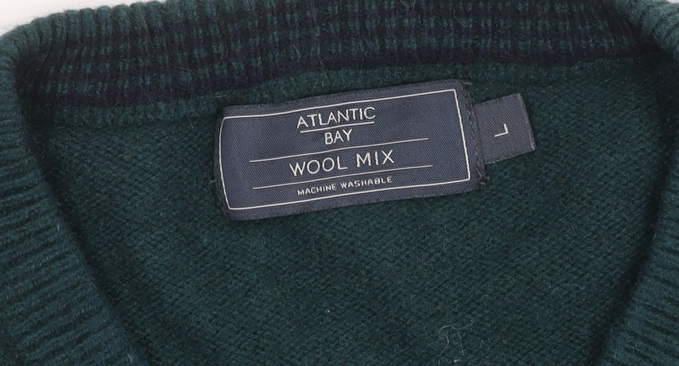 Additional view of Atlantic Bay Men's Green Wool jumper - L