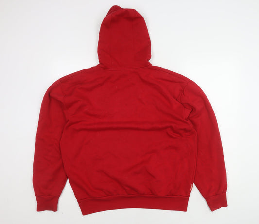 Slazenger Men's Red Pullover Hoodie L - Hooded, Logo, Pockets