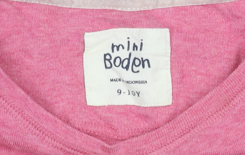 Additional view of Mini Boden girls’ pink long sleeve t-shirt, size 9-10, years