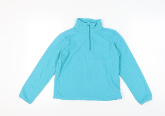 Peter Storm Girls Blue Fleece 1/4 Zip Sweatshirt Size 9-10