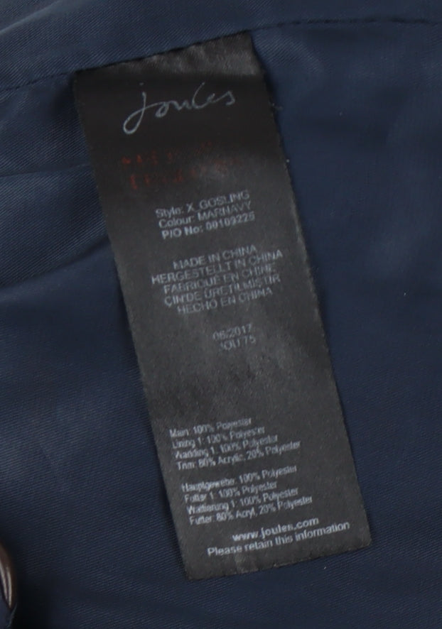 Joules Women's Blue Puffer Jacket Size 8 Casual Zip