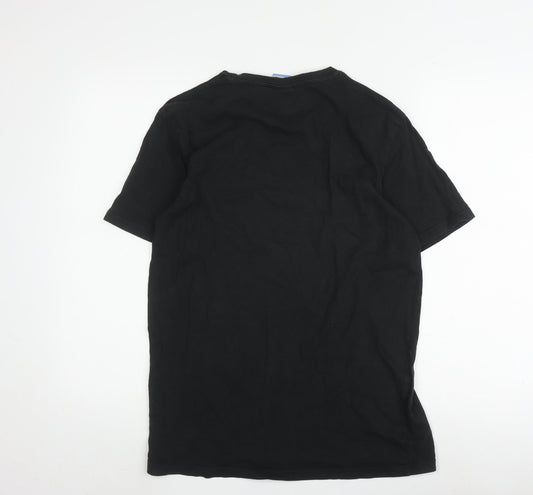 Jack & Jones Men's Black Cotton T-Shirt, Size L, Short Sleeve