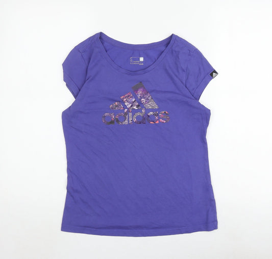 Adidas Women's Purple T-Shirt Size 10 Regular Crew Neck