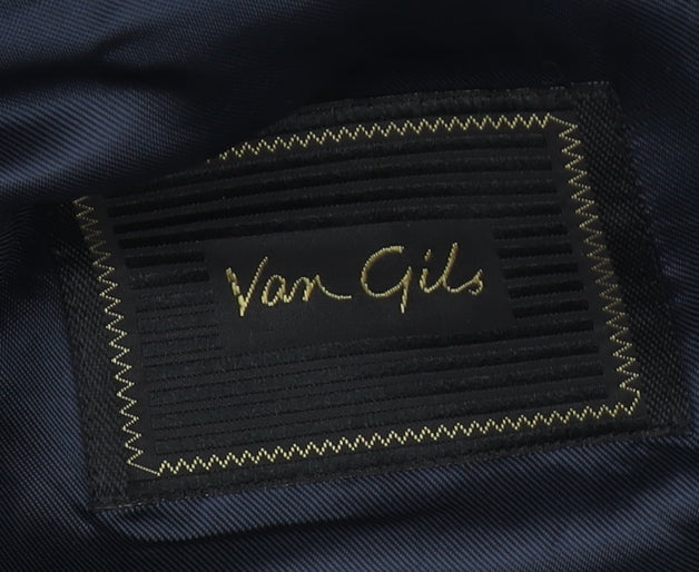Brand and care label for Van Gils Men's Grey Check Blazer 38S Classic Jacket