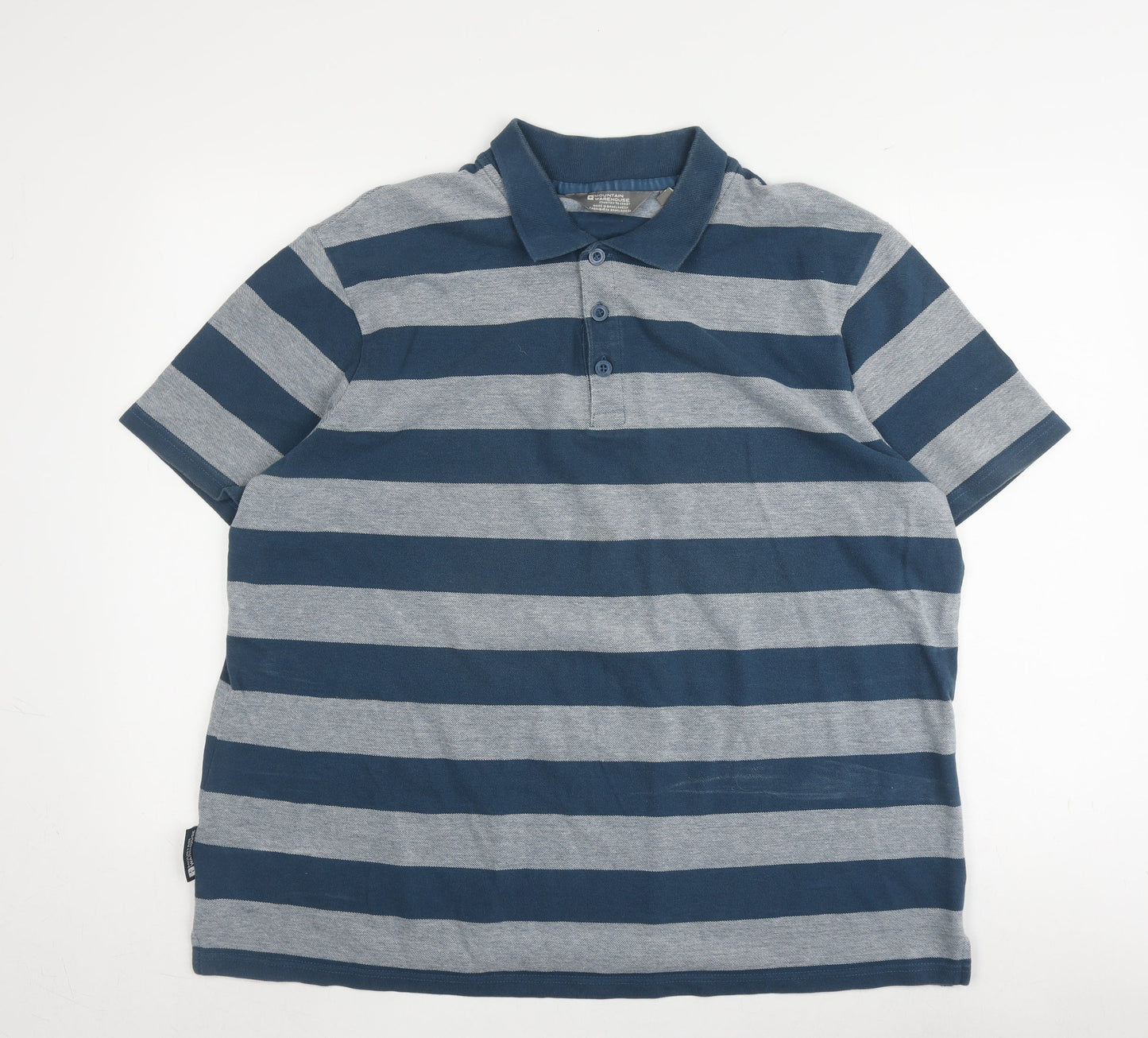 Mountain Warehouse Men's 2XL Blue Striped Polo Shirt