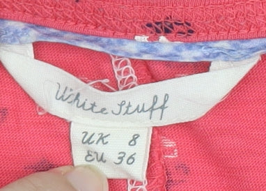 White Stuff Women's Pink Floral T-Shirt, Size 8