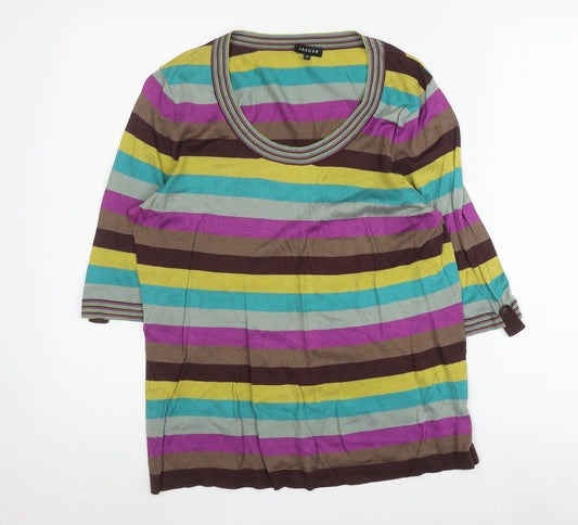 Jaeger Women's Multicoloured Striped T-Shirt, M