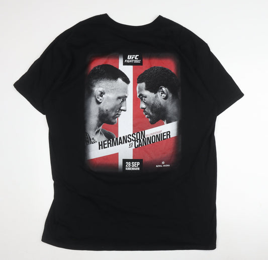 UFC Men's Black Cotton Sports Graphic T-Shirt XL