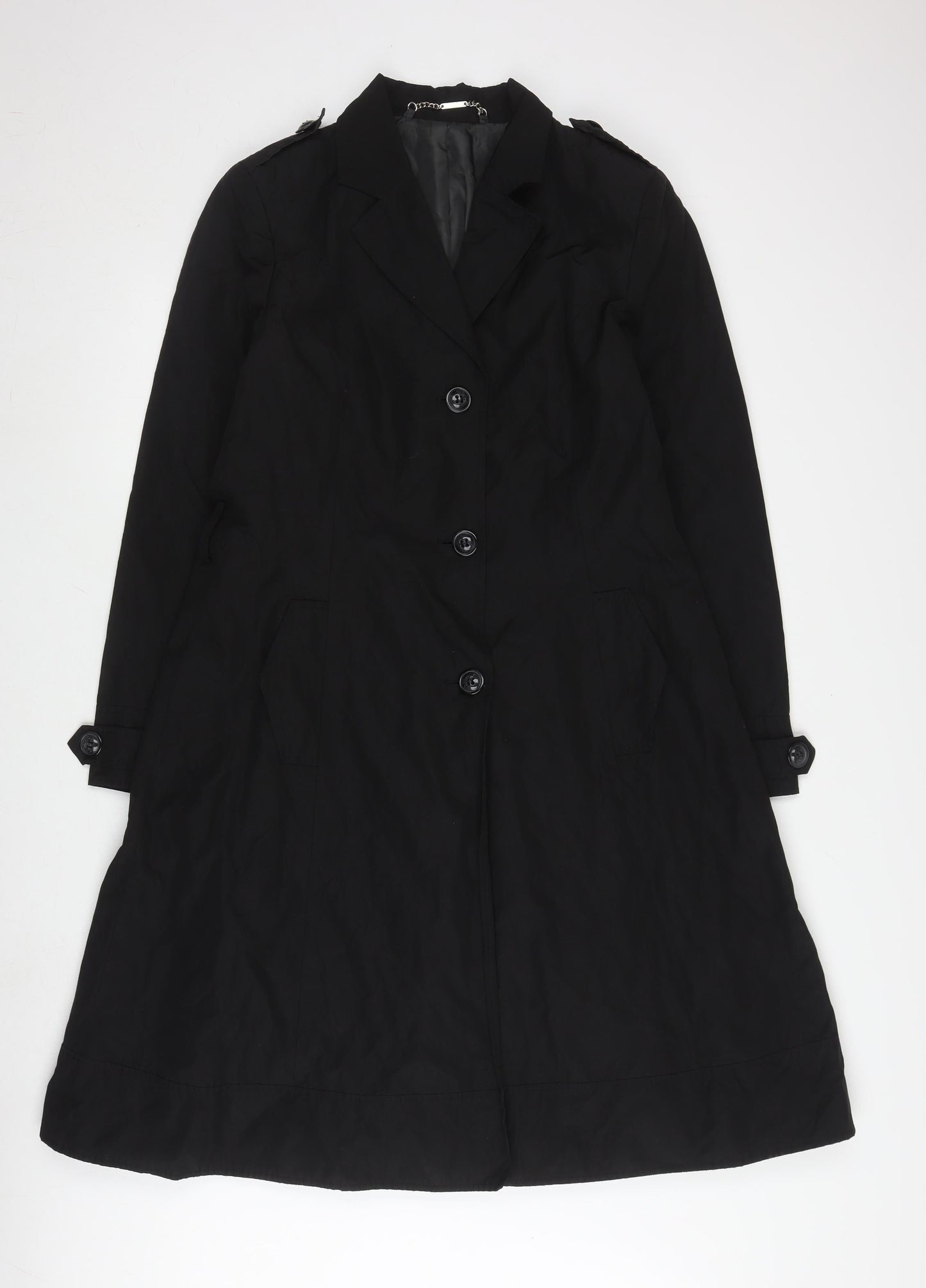 Laura Ashley Women's Black Trench Coat Size 14